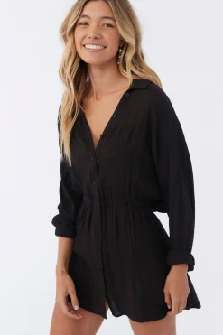 SALTWATER SOLIDS CAMI SWIM COVER-UP