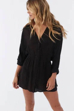 SALTWATER SOLIDS CAMI SWIM COVER-UP