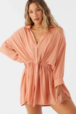 SALTWATER SOLIDS CAMI SWIM COVER-UP