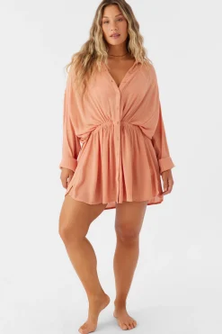 SALTWATER SOLIDS CAMI SWIM COVER-UP