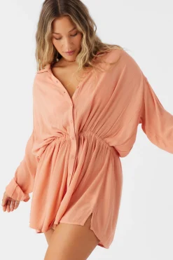 SALTWATER SOLIDS CAMI SWIM COVER-UP