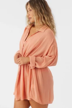 SALTWATER SOLIDS CAMI SWIM COVER-UP