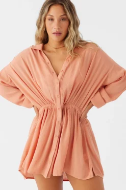 SALTWATER SOLIDS CAMI SWIM COVER-UP