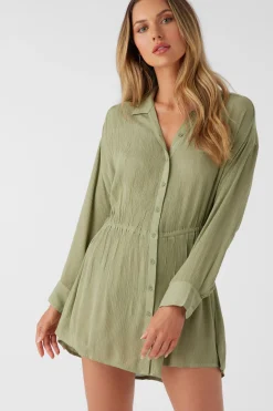 SALTWATER SOLIDS CAMI SWIM COVER-UP