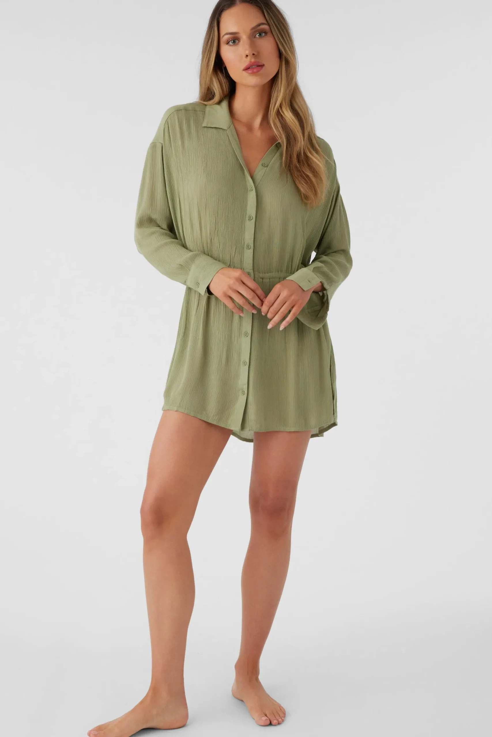 SALTWATER SOLIDS CAMI SWIM COVER-UP