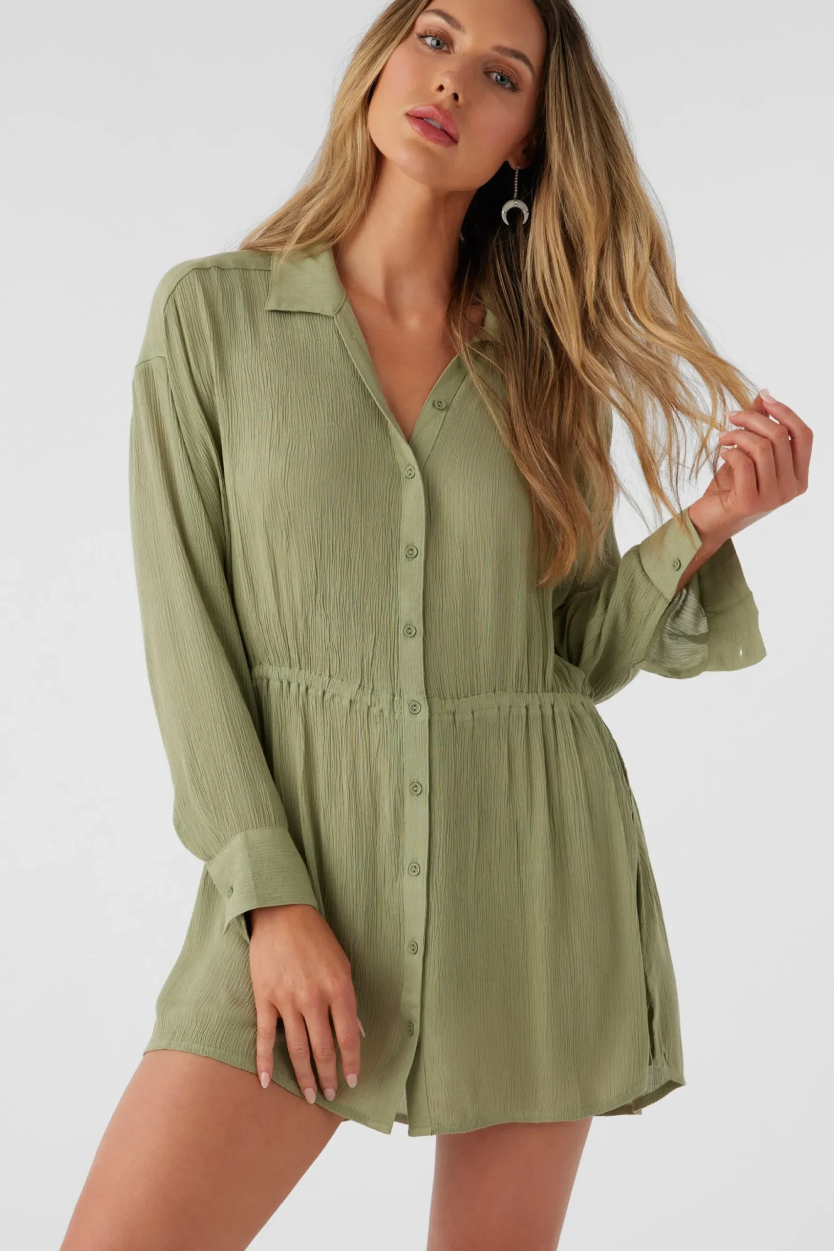 SALTWATER SOLIDS CAMI SWIM COVER-UP