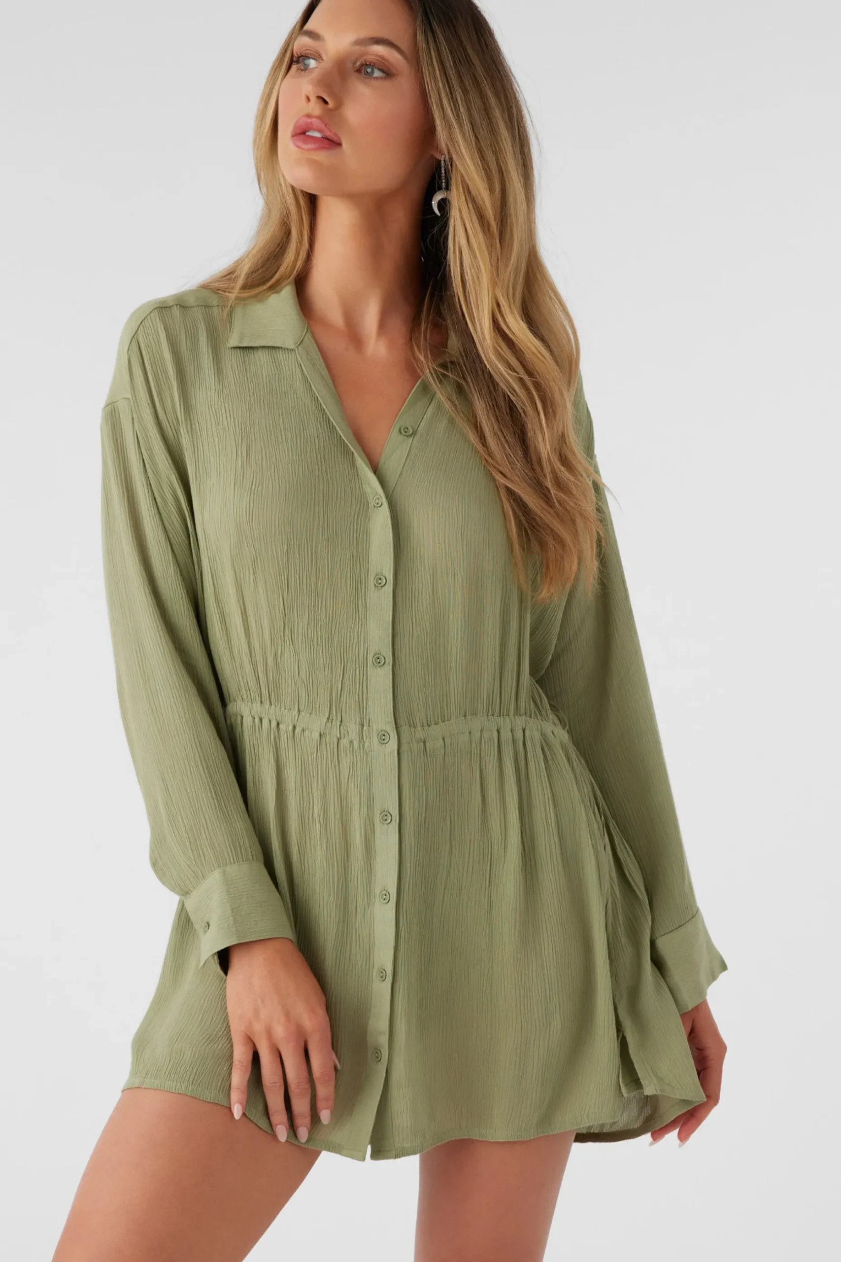 SALTWATER SOLIDS CAMI SWIM COVER-UP