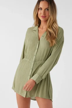 SALTWATER SOLIDS CAMI SWIM COVER-UP