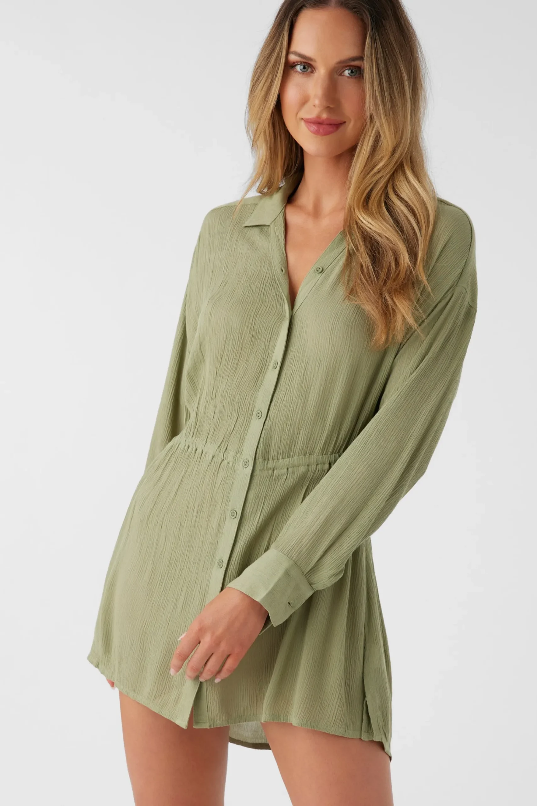 SALTWATER SOLIDS CAMI SWIM COVER-UP