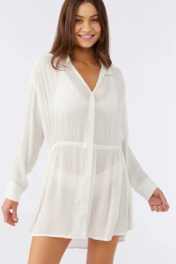 SALTWATER SOLIDS CAMI SWIM COVER-UP