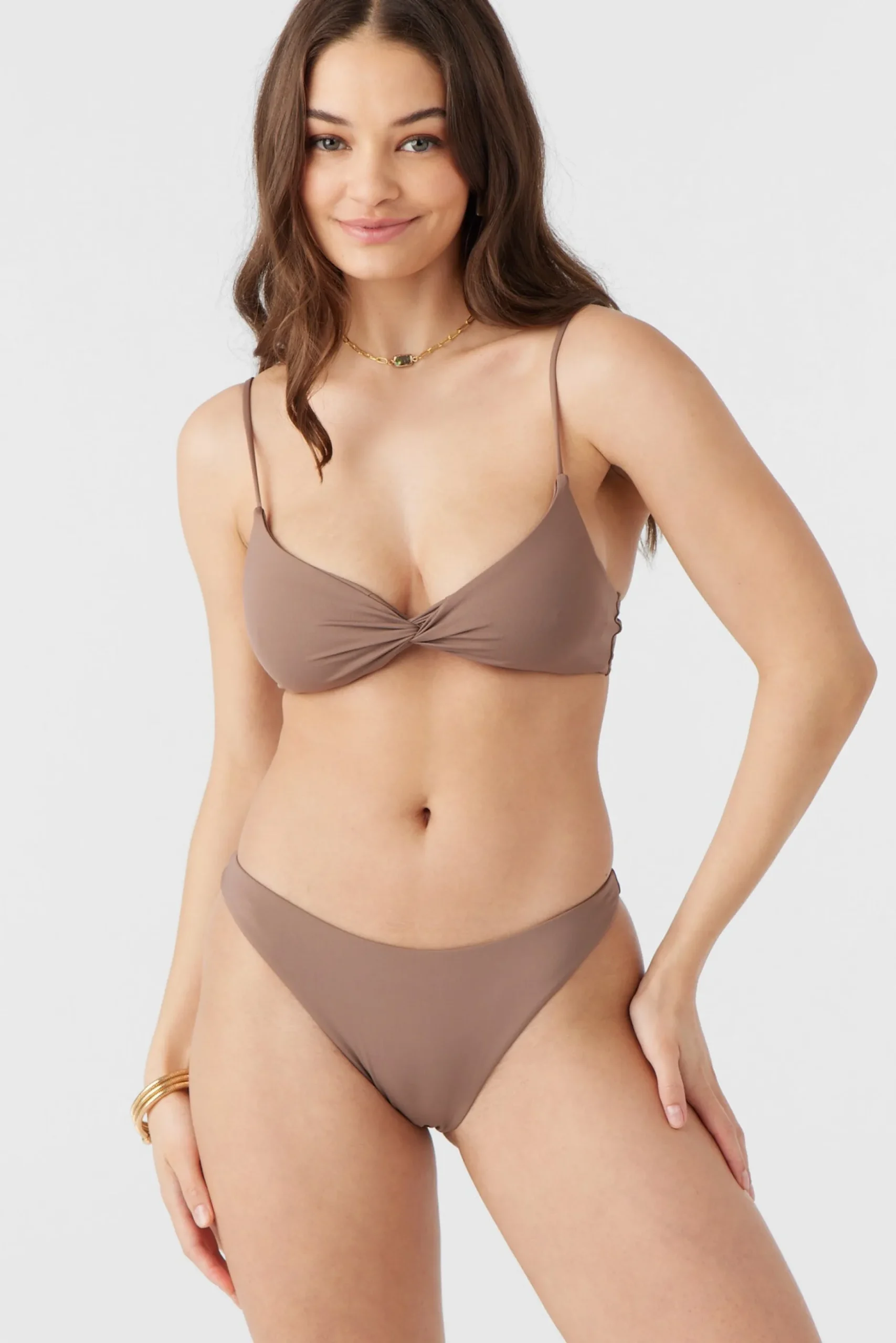 SALTWATER SOLIDS MALIBU TWIST BRALETTE TOP
