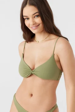 SALTWATER SOLIDS MALIBU TWIST BRALETTE TOP