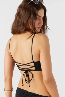 SALTWATER SOLIDS MIDDLES LONGLINE BRALETTE TOP