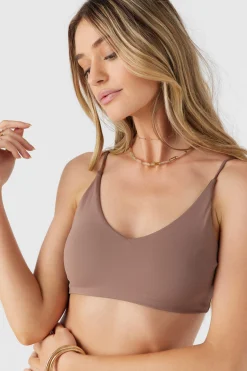 SALTWATER SOLIDS MIDDLES LONGLINE BRALETTE TOP