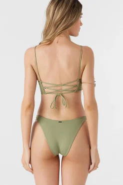 SALTWATER SOLIDS MIDDLES LONGLINE BRALETTE TOP