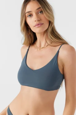 SALTWATER SOLIDS MIDDLES LONGLINE BRALETTE TOP