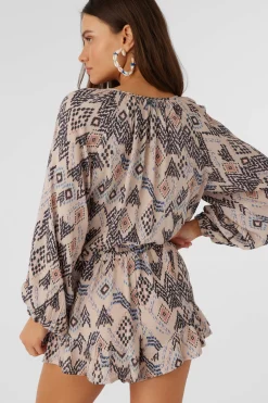 SCARLETTE PALMER PRINT LONG SLEEVE ROMPER