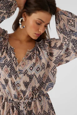 SCARLETTE PALMER PRINT LONG SLEEVE ROMPER