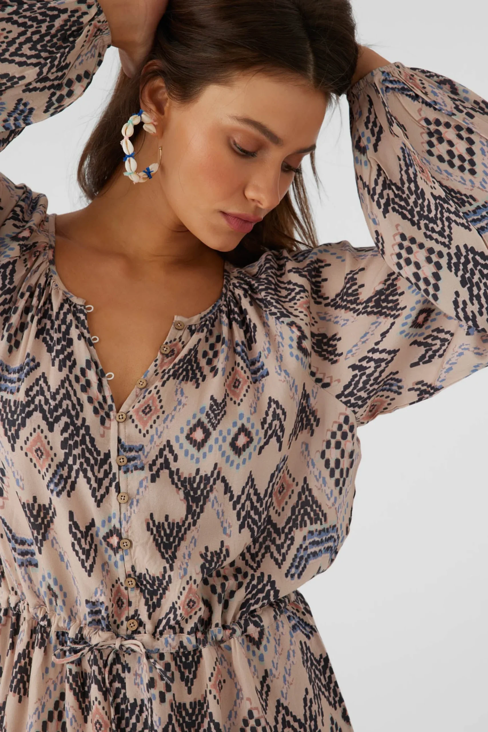 SCARLETTE PALMER PRINT LONG SLEEVE ROMPER