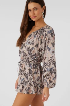 SCARLETTE PALMER PRINT LONG SLEEVE ROMPER