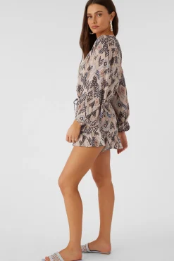 SCARLETTE PALMER PRINT LONG SLEEVE ROMPER