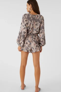SCARLETTE PALMER PRINT LONG SLEEVE ROMPER