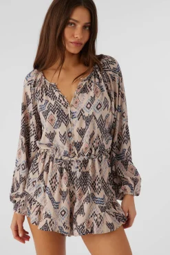 SCARLETTE PALMER PRINT LONG SLEEVE ROMPER