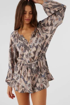 SCARLETTE PALMER PRINT LONG SLEEVE ROMPER