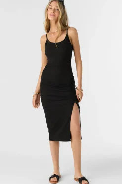 SEASHORE RIB KNIT MIDI DRESS