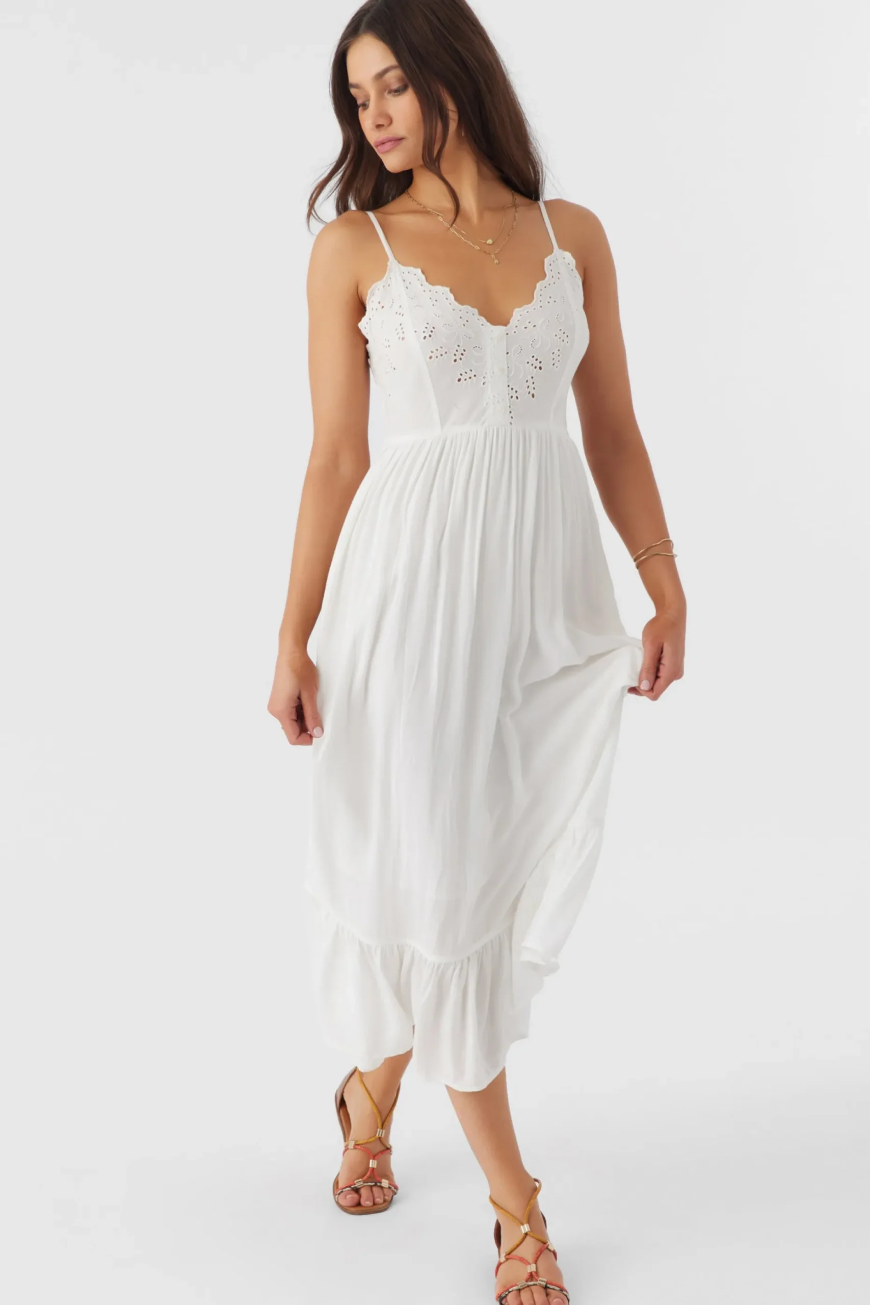 SHIBA EMBROIDERED MIDI DRESS