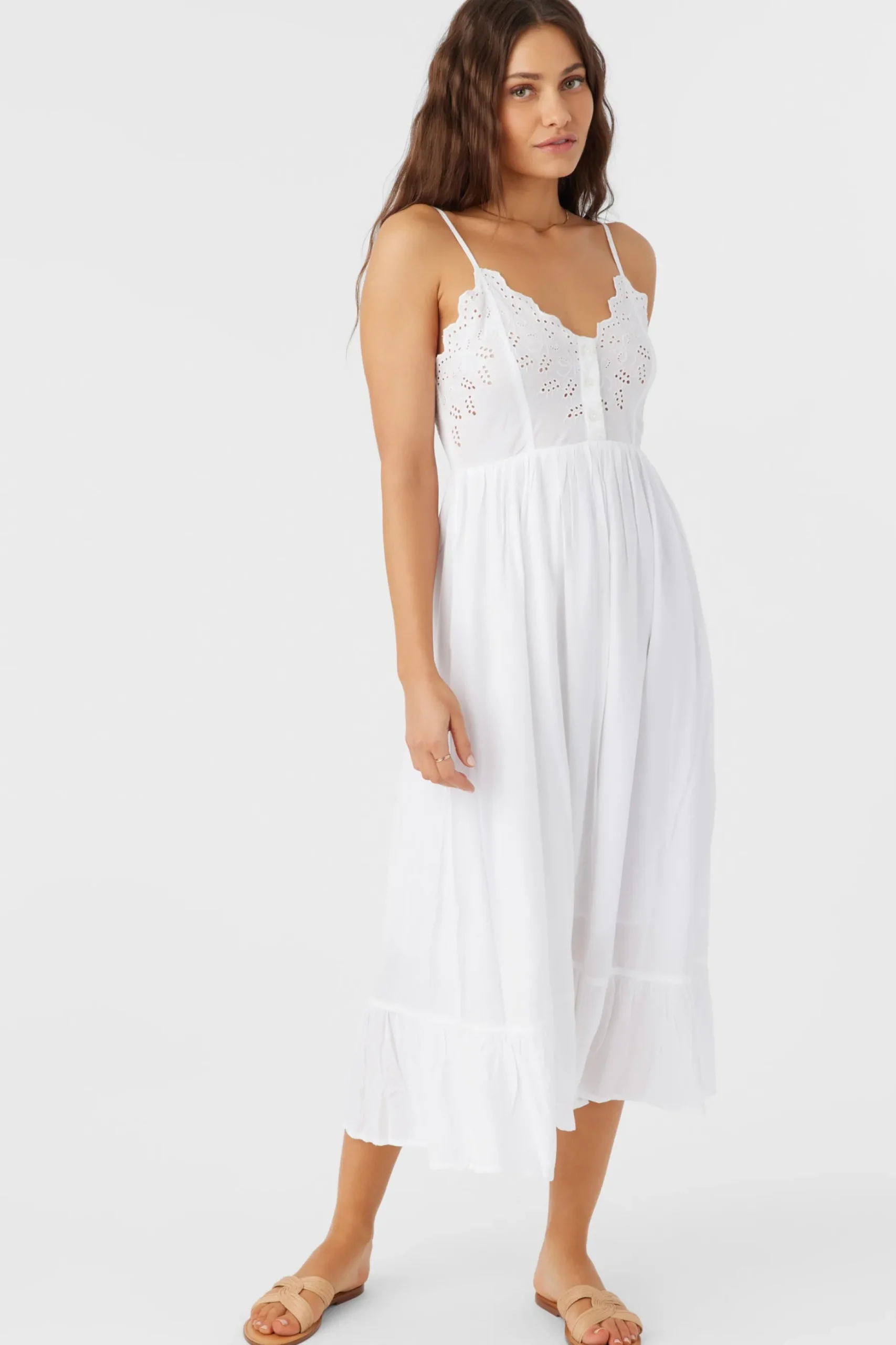 SHIBA EMBROIDERED MIDI DRESS