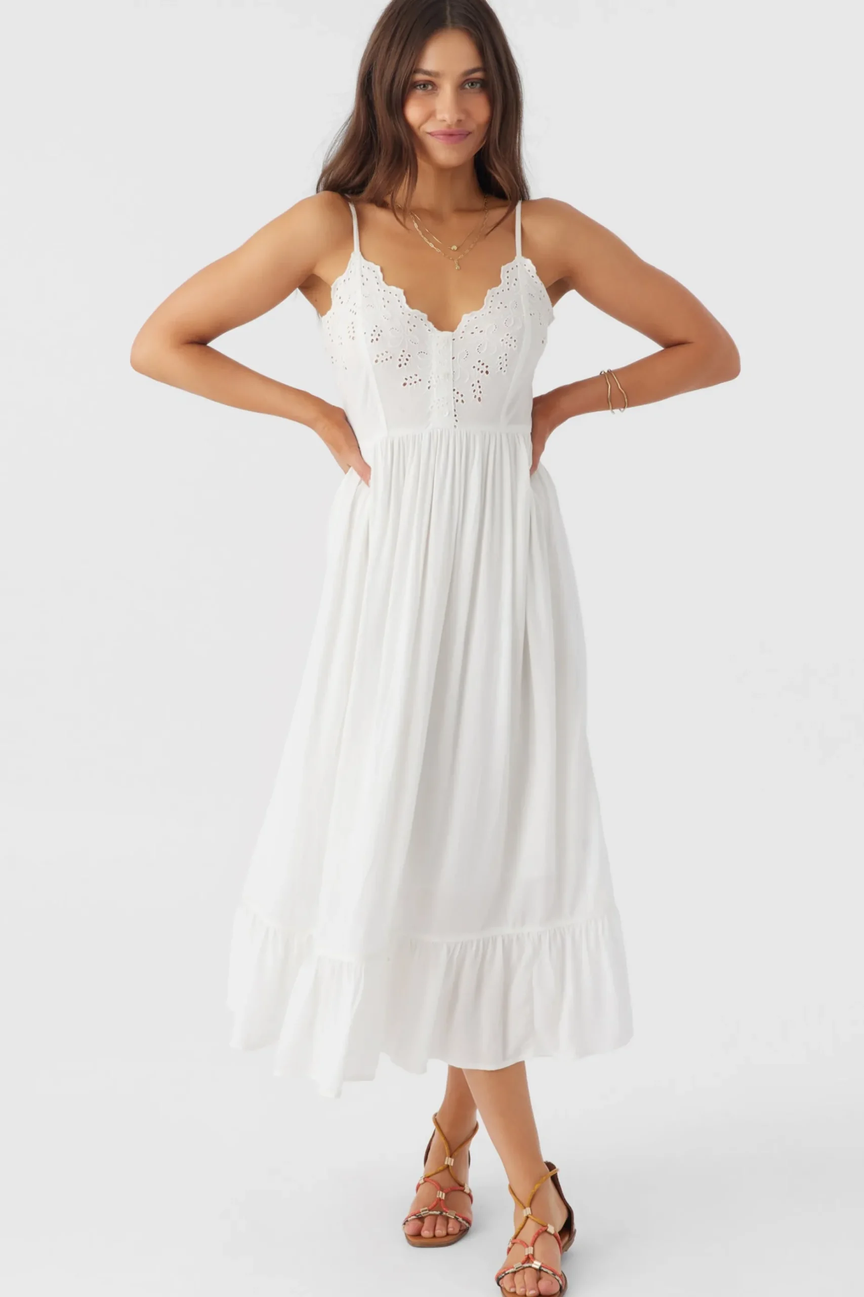 SHIBA EMBROIDERED MIDI DRESS
