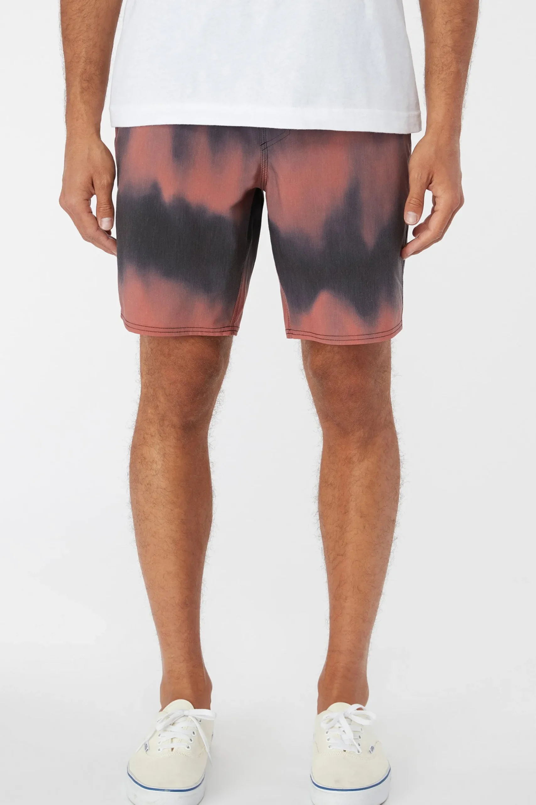 STOCKTON PRINT ELASTIC WAIST 18" HYBRID SHORTS
