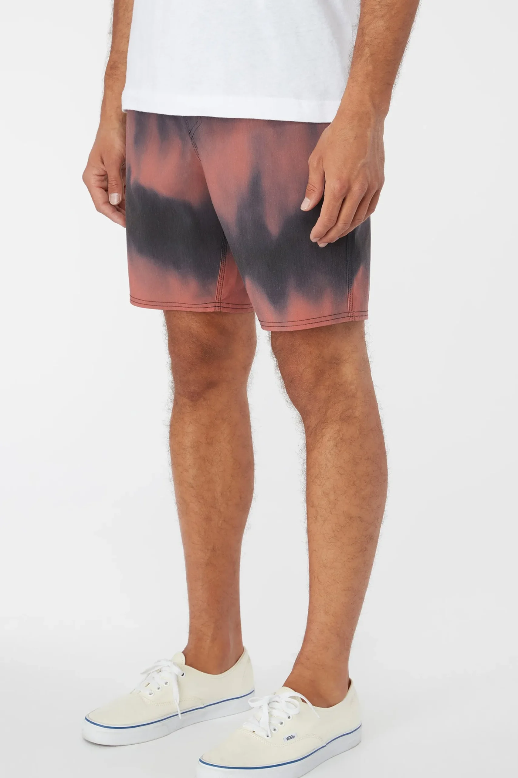STOCKTON PRINT ELASTIC WAIST 18" HYBRID SHORTS