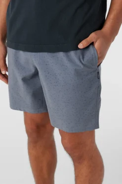 STOCKTON PRINT ELASTIC WAIST 18" HYBRID SHORTS