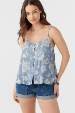 TAYLOR EMILIA FLORAL FLY AWAY TANK TOP