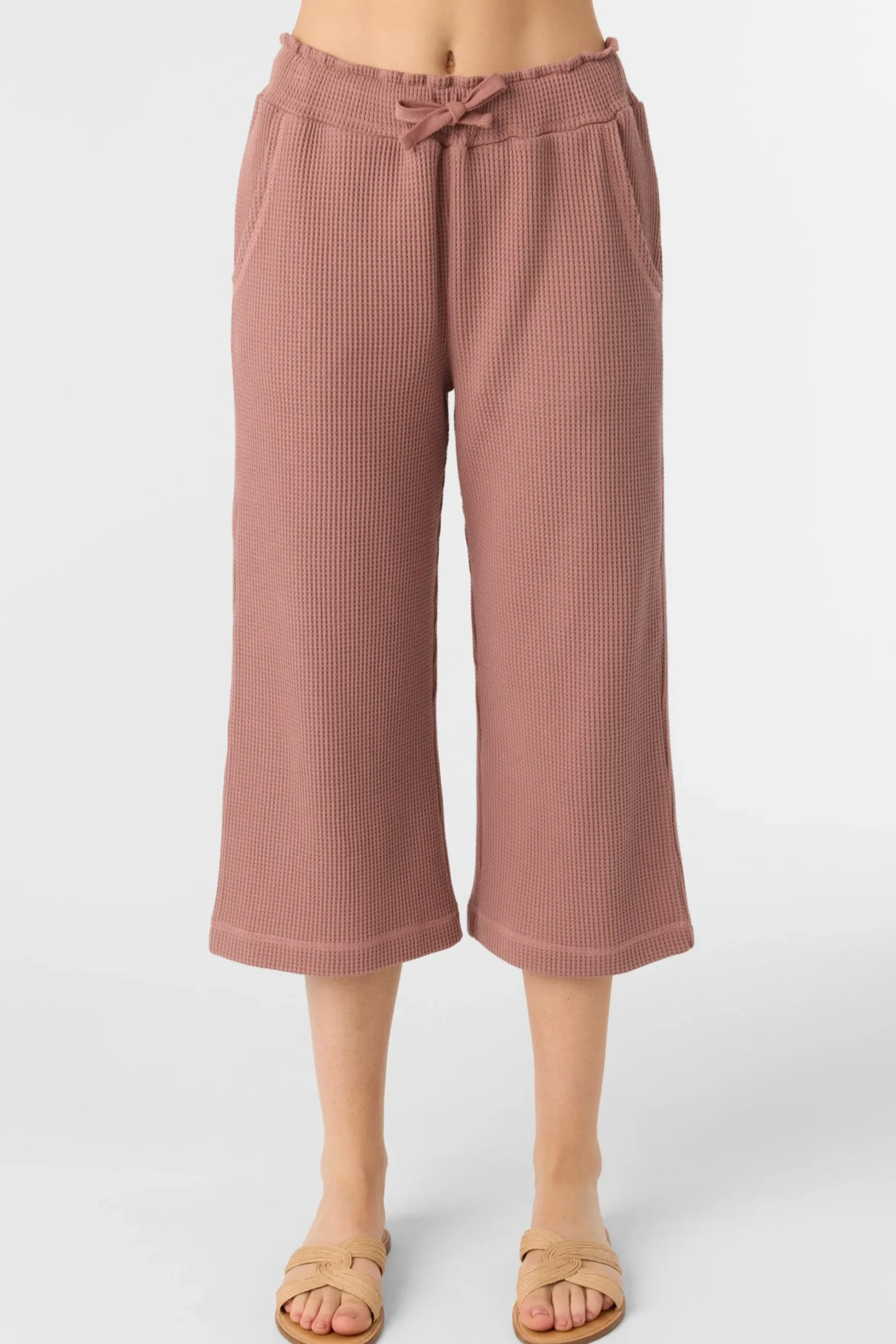 TOUR WAFFLE KNIT CROPPED LOUNGE PANTS