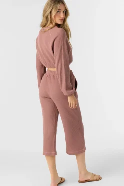 TOUR WAFFLE KNIT CROPPED LOUNGE PANTS