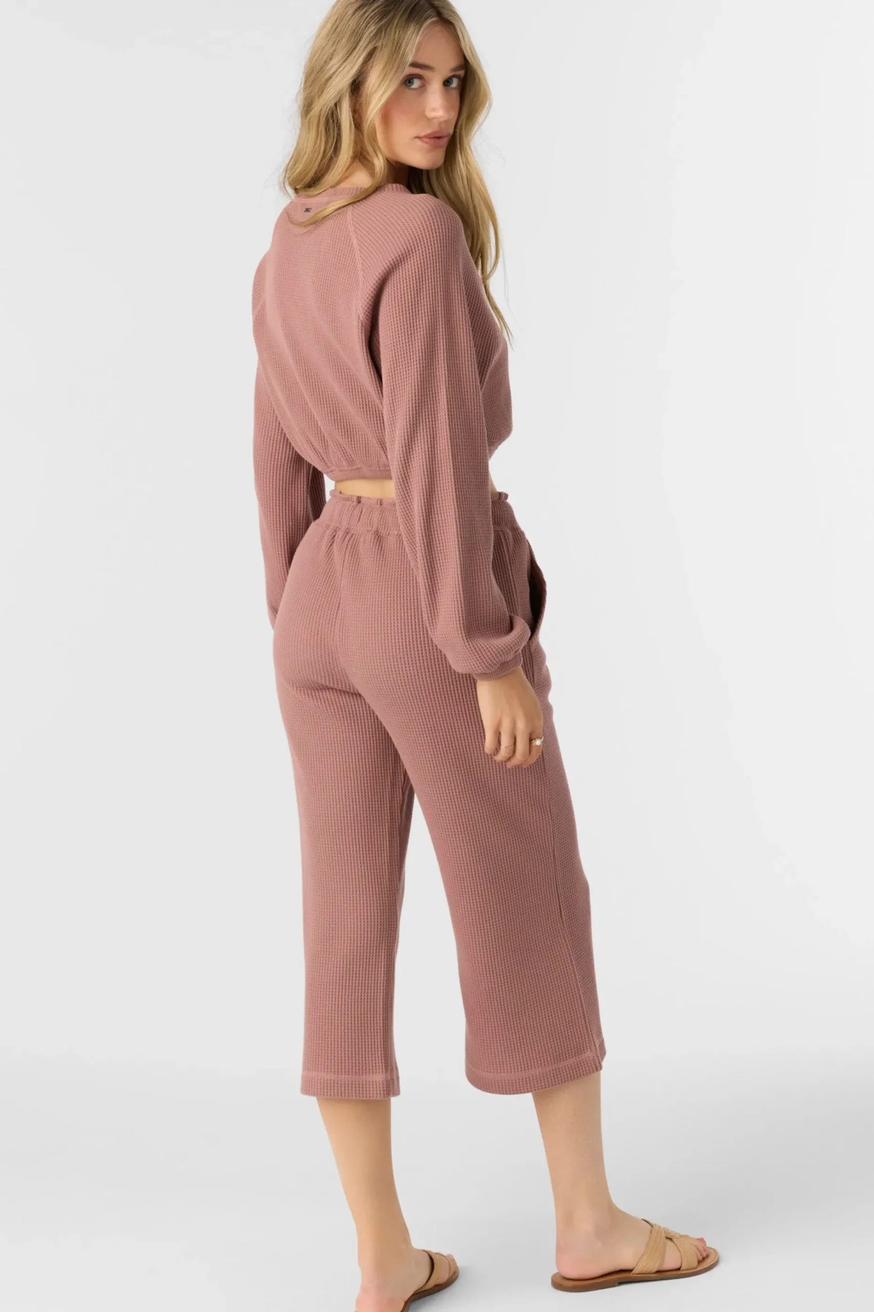 TOUR WAFFLE KNIT CROPPED LOUNGE PANTS