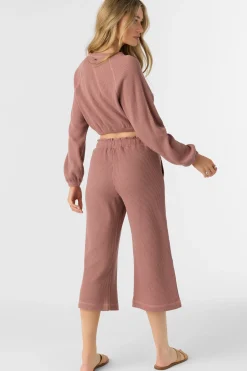 TOUR WAFFLE KNIT CROPPED LOUNGE PANTS