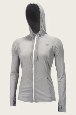 WOMEN'S BLUEPRINT L/S FRONT ZIP SUN HOODIE