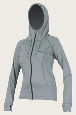 WOMEN'S HYBRID L/S FULL ZIP SUN HOODIE