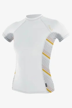 WOMEN'S SIDE PRINT S/S RASH GUARD